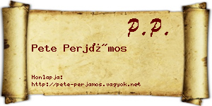 Pete Perjámos névjegykártya
